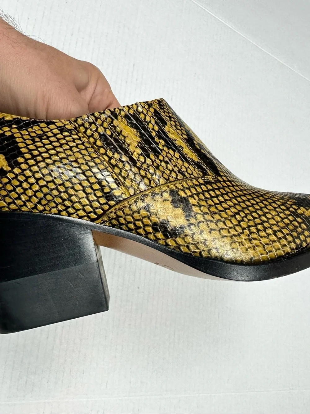Chloé Rylee Snakeskin Embossed Leather Ankle Boots Size EU 38 - US 7.5